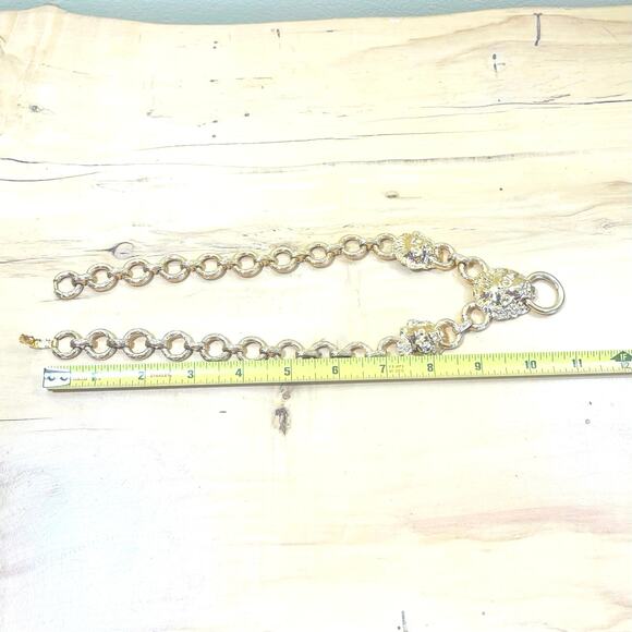 Vtg KJL Kenneth Jay Lane 22kgp Lion Head Necklace Door Knocker Gold Tone - Picture 12 of 14